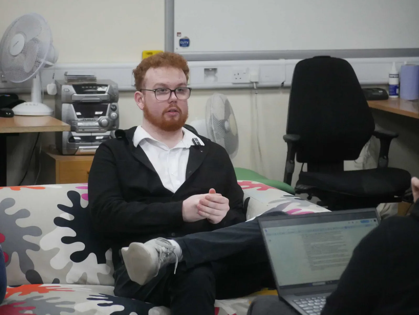 Alex Portman Ross is interviewed by a Gair Rhydd editor.